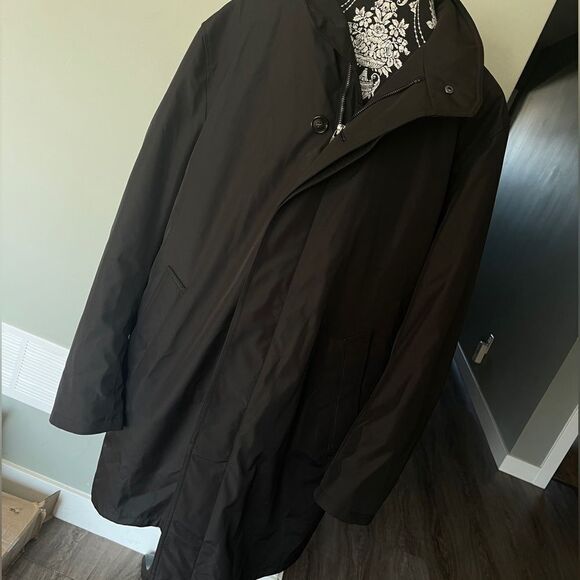 Bugatti Contrast Trim Water-Repellent Coat-BLACK-40 - Picture 2 of 8